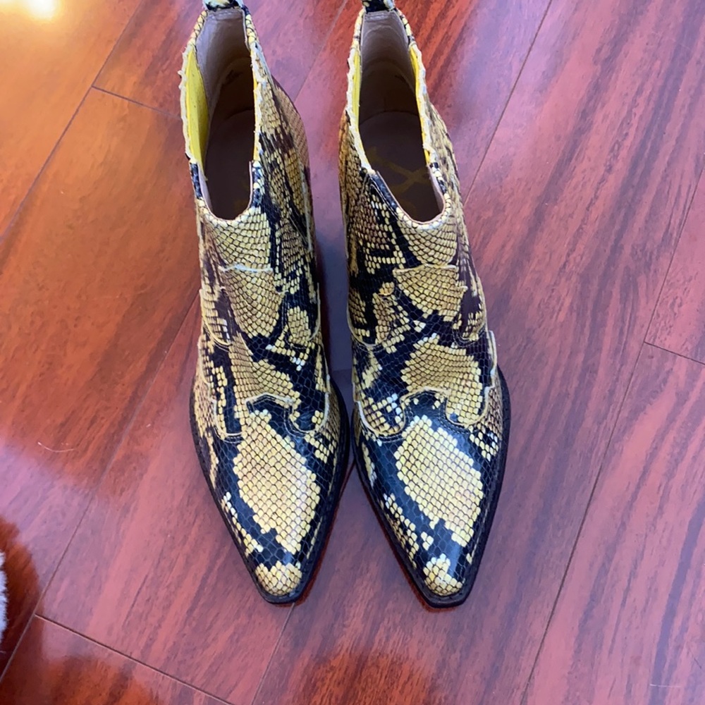Snake print boots